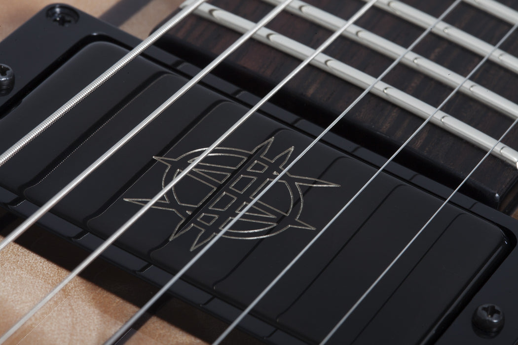 Schecter Synyster Gates FR QM USA Signature Electric Guitar - Trans Clear Black Burst with Pinstripes