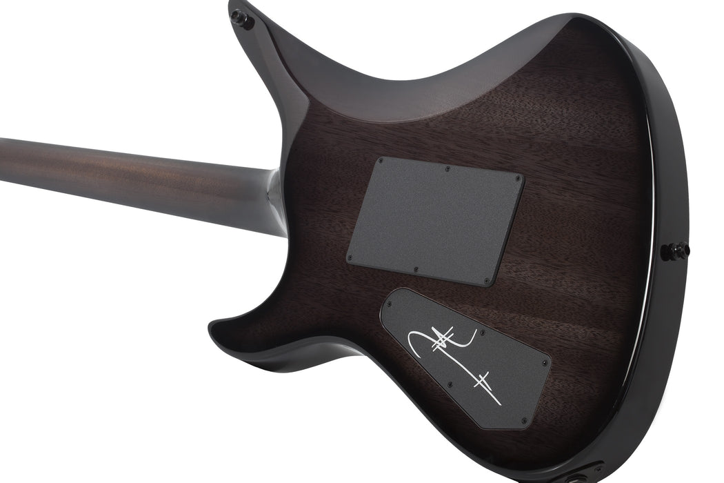 Schecter Synyster Gates FR QM USA Signature Electric Guitar - Trans Clear Black Burst with Pinstripes