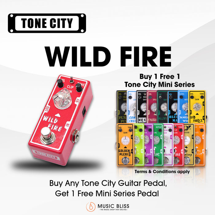 Tone City Wild Fire Distortion Guitar Pedal - Music Bliss Malaysia