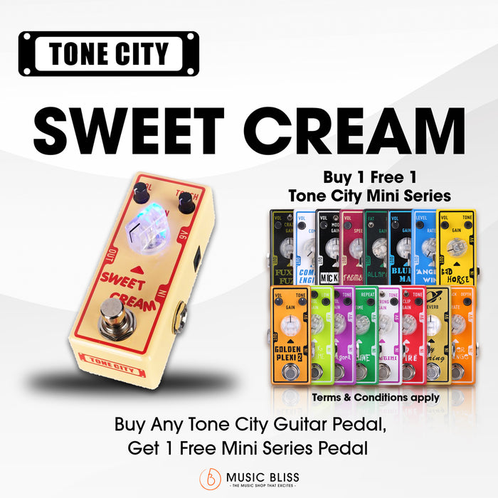 Tone City Sweet Cream Overdrive Guitar Pedal - Music Bliss Malaysia