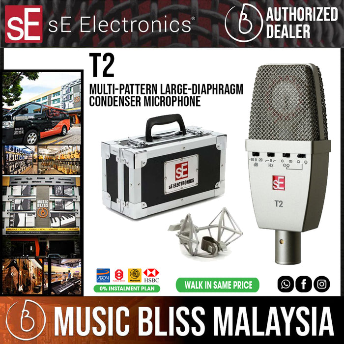 sE Electronics T2 Multi-pattern Large-diaphragm Condenser Microphone - Music Bliss Malaysia