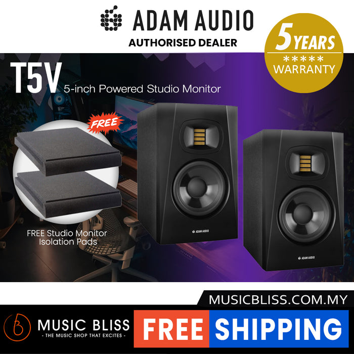 ADAM Audio T5V 5inch Powered Studio Monitor Pair Music Bliss