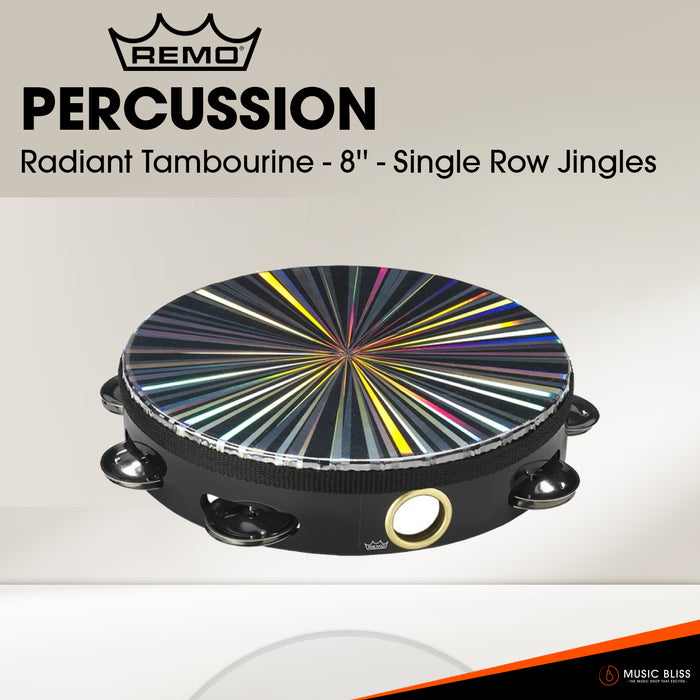 Remo Radiant Tambourine - 8'' - Single Row Jingles