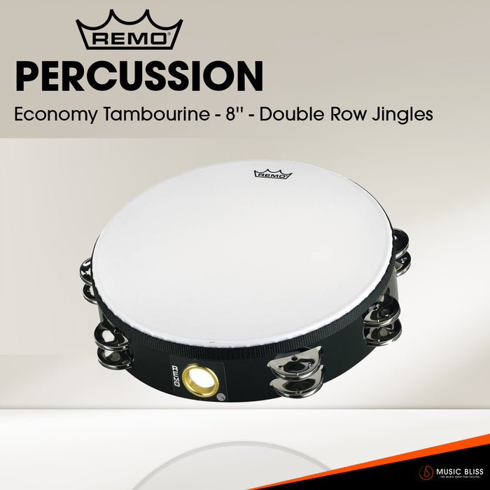 Remo Economy Tambourine - 8'' - Double Row Jingles