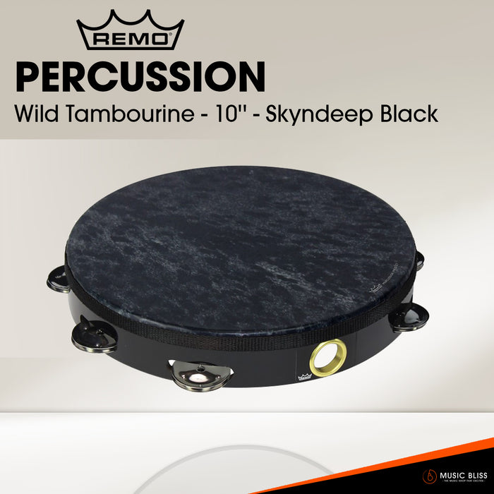 Remo Wild Tambourine - 10'' - Skyndeep Black