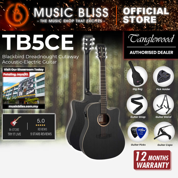 Tanglewood TB5 CE Blackbird Dreadnought Cutaway Acoustic-Electric Guitar
