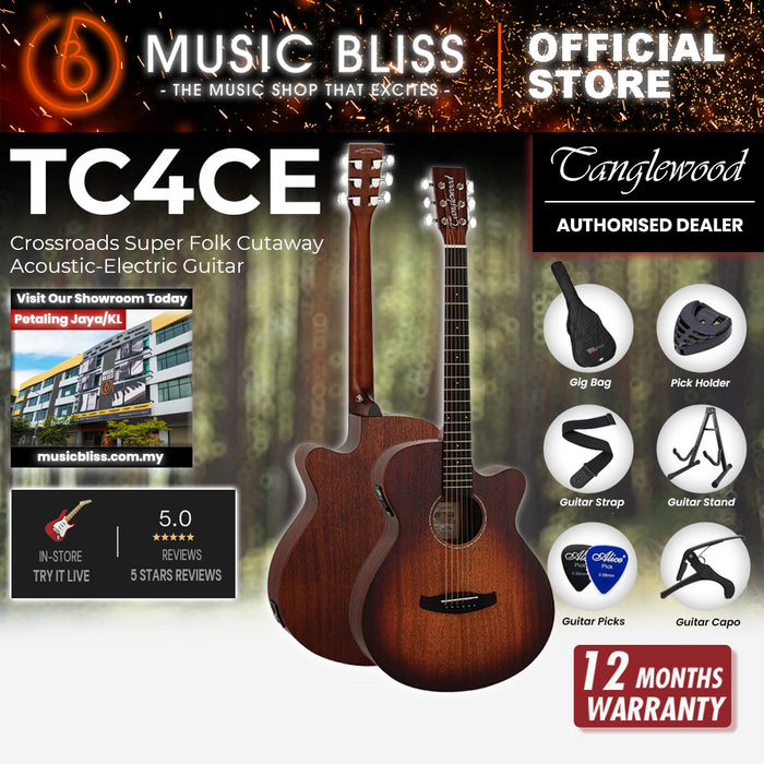 Tanglewood TC4 CE Crossroads Super Folk Cutaway Acoustic-Electric Guitar