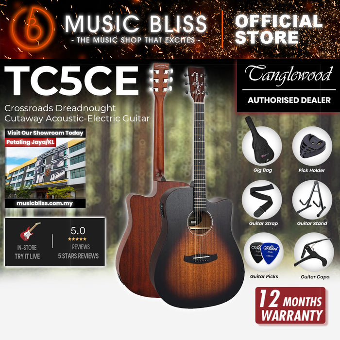 Tanglewood TC5 CE Crossroads Dreadnought Cutaway Acoustic-Electric Guitar