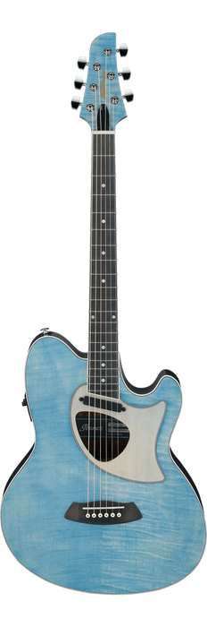 Ibanez Talman TCM50FM Acoustic-Electric Guitar - Open Pore Denim Blue