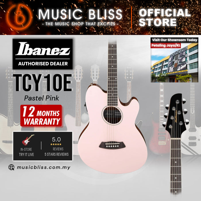 Ibanez Talman TCY10E Acoustic-Electric Guitar - Pastel Pink
