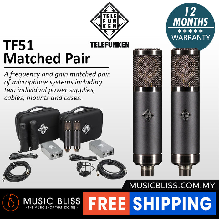 Telefunken TF51 Matched Pair Large-diaphragm Tube Condenser Microphone