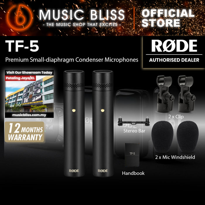 Rode TF-5 Cardioid Small-diaphragm Condenser Microphones - Matched Pair