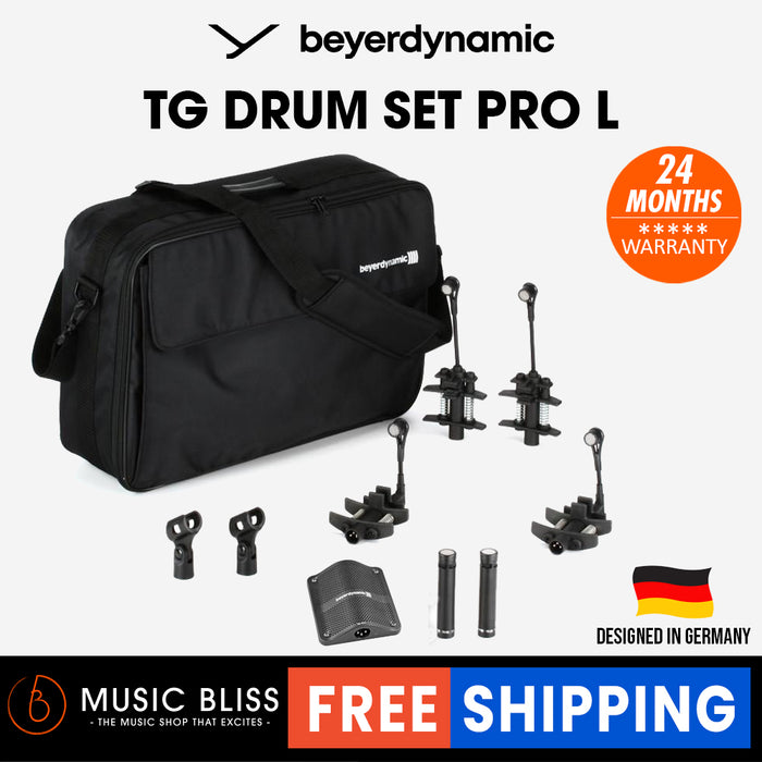 Beyerdynamic TG Drum Set Pro L, 7 Piece Drum Microphone Set with Microphone Clamps, & Rugged Softbag - Music Bliss Malaysia