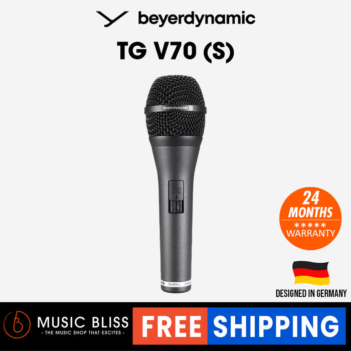 Beyerdynamic TG V70 s Hypercardioid Dynamic Vocal Microphone with On/Off Switch, Microphone Clamp & Storage Bag Included - Music Bliss Malaysia