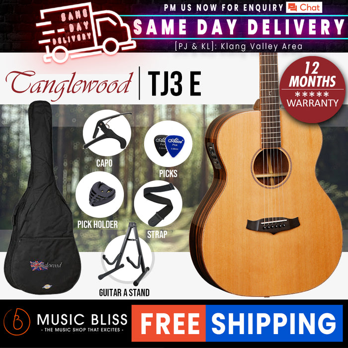 Tanglewood TJ3 E Java Series Orchestra Acoustic-Electric Guitar - Music Bliss Malaysia