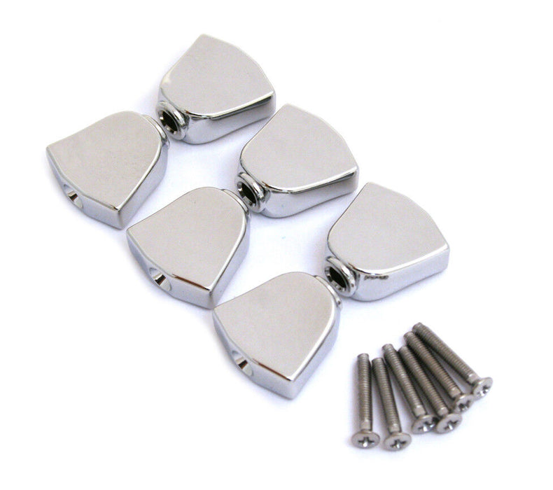ALLPARTS TK-7722-010 Chrome Keystone Buttons for Grover, Set of 6 - Music Bliss Malaysia