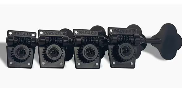 ALLPARTS TK-7817-003 Leo Quan Badass OGT Bass Keys - Open Gear Small Post - 4-in-line set, Black