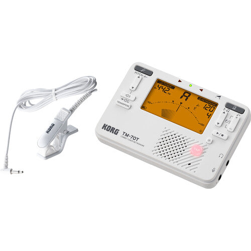 Korg TM-70C Tuner and Metronome with Contact Microphone - White - Music Bliss Malaysia