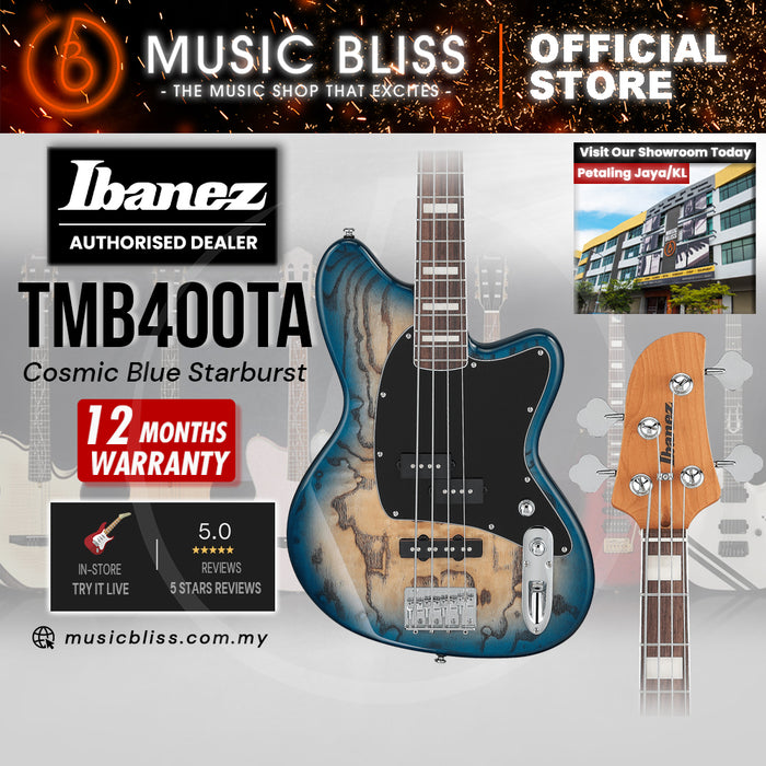 Ibanez Talman TMB400TA Electric Bass Guitar - Cosmic Blue Starburst