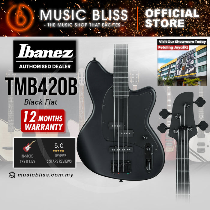 Ibanez Talman TMB420B Electric Bass Guitar - Black Flat