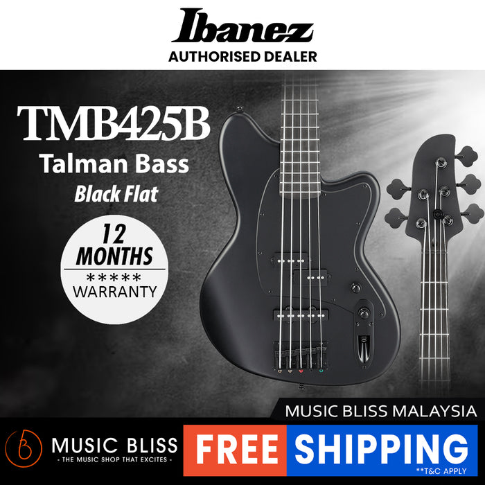 Ibanez Talman TMB425B Electric Bass Guitar - Black Flat