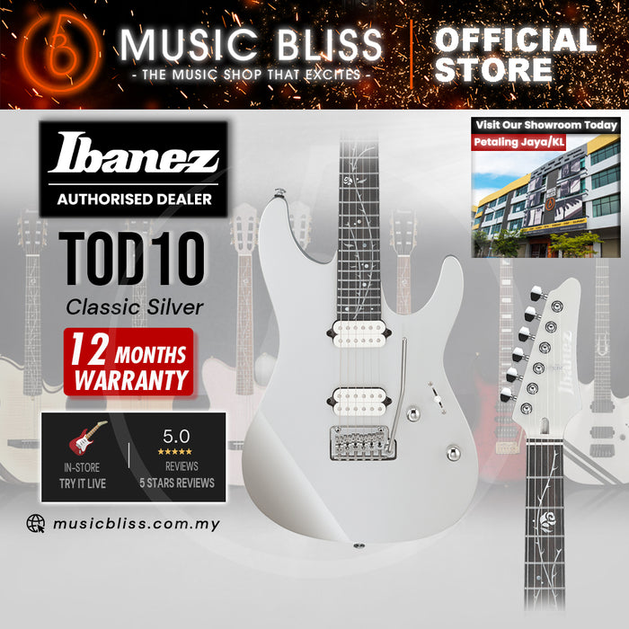 Ibanez TOD10 Tim Henson Signature Electric Guitar - Classic Silver