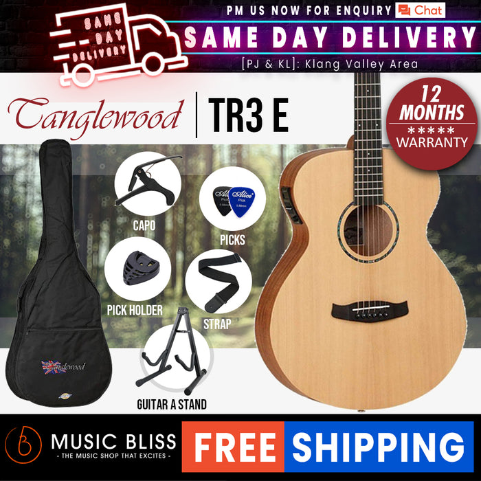 Tanglewood TR3 E Roadster Orchestra/Folk Size Acoustic-Electric Guitar - Music Bliss Malaysia