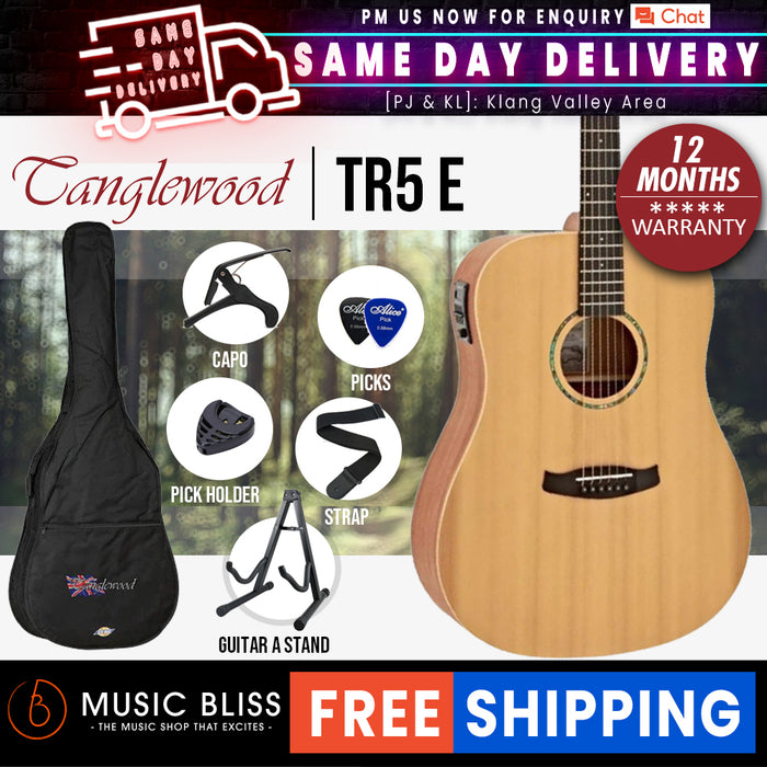 Tanglewood TR5 E Roadster II Dreadnought Acoustic-Electric Guitar - Music Bliss Malaysia