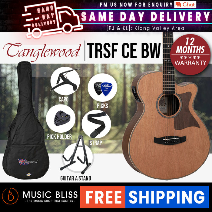 Tanglewood TRSF CE BW Acoustic-Electric Guitar - Music Bliss Malaysia