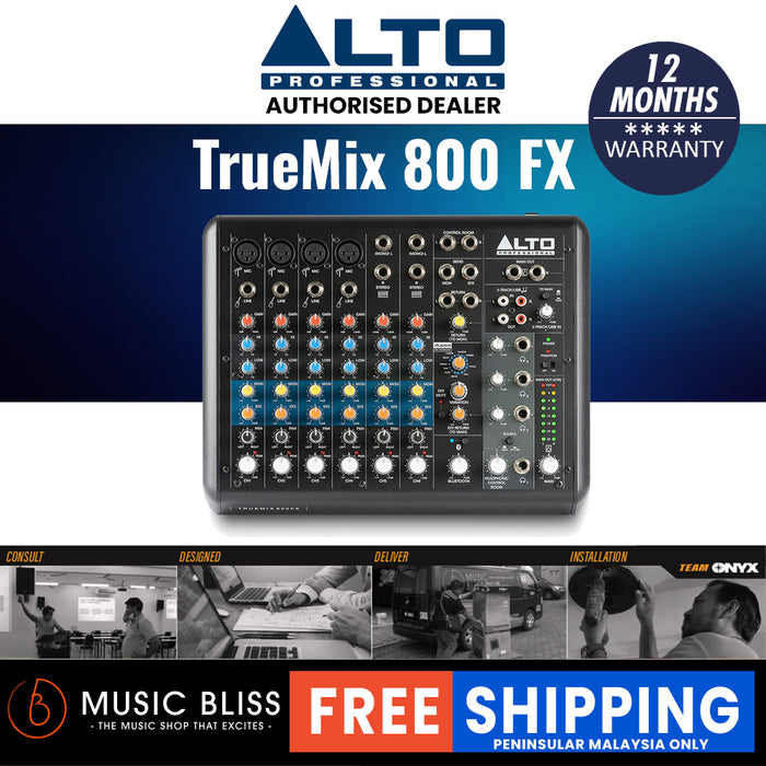 Alto Professional TrueMix 800FX 8-channel Analog Mixer with Multi-FX - Music Bliss Malaysia