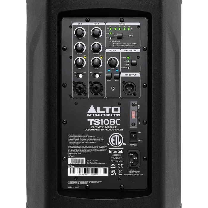 Alto Professional TS108C Portable Colum Array Loudspeaker