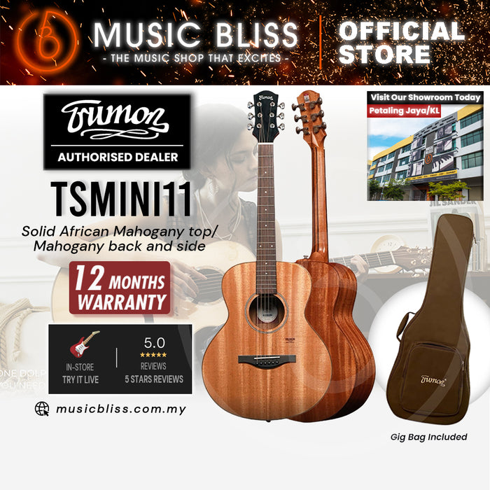 Trumon TS MINI 11 Solid African Mahogany top/Mahogany back and side Acoustic Guitar with Pickup