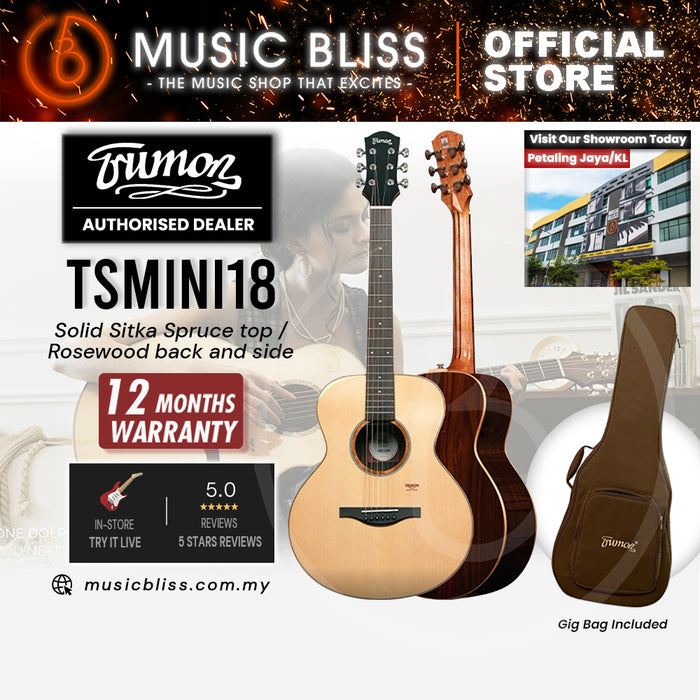 Trumon TS MINI 18 Solid Sitka Spruce top /Rosewood back and side Acoustic Guitar with Pickup