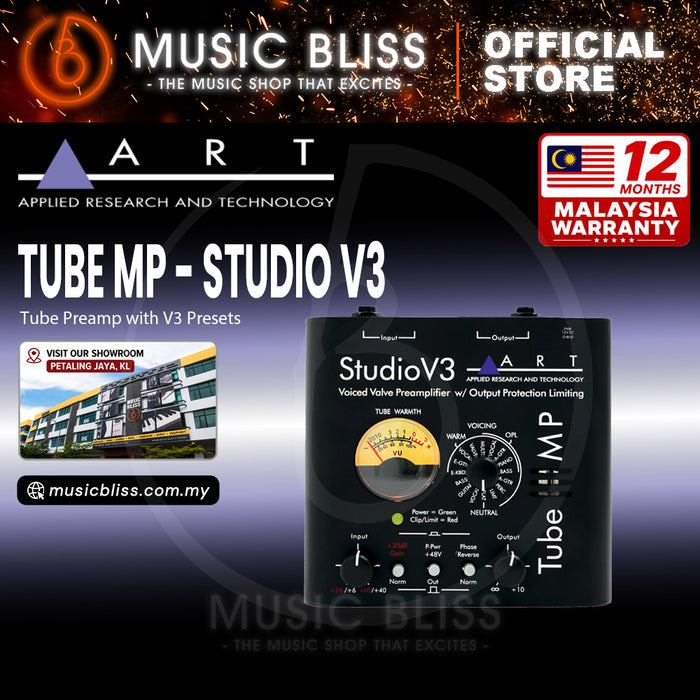 ART Tube MP Studio V3 Single-Channel Tube Microphone / Instrument Preamplifier with Variable Valve Voicing