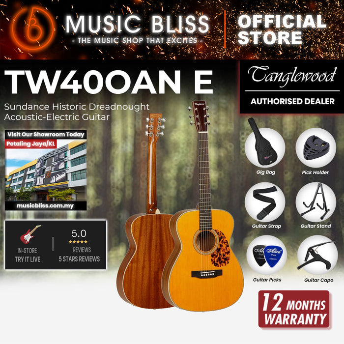 Tanglewood TW40 O AN E Sundance Historic Dreadnought Acoustic-Electric Guitar