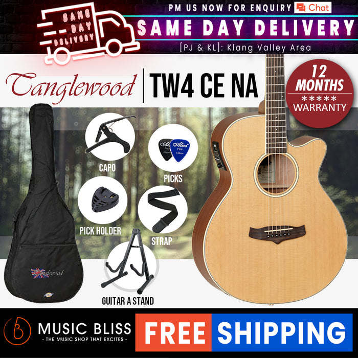 Tanglewood TW4CE NA Acoustic-Electric Guitar - Music Bliss Malaysia
