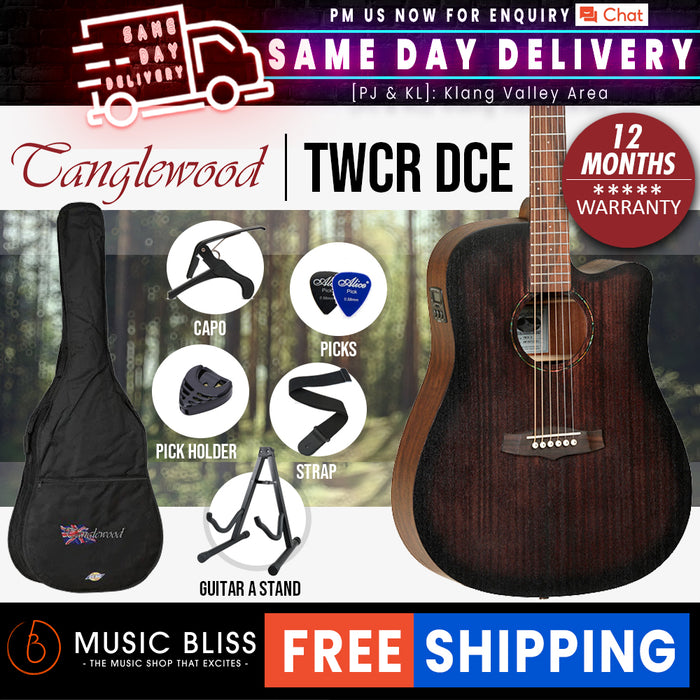 Tanglewood TWCR DCE Crossroads Dreadnought Cutaway Acoustic-Electric Guitar - Music Bliss Malaysia