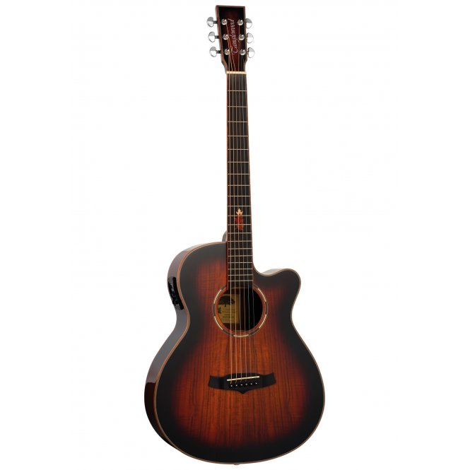 Tanglewood TWX4CEK Super Folk Cutaway with Premium Plus EQ System All Figured Koa - Autumn Burst Gloss