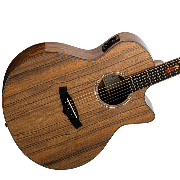 Tanglewood TWX6CEBW Venetian Cutaway with Premium Plus EQ System All Figured Black Walnut Solid Top - Gloss