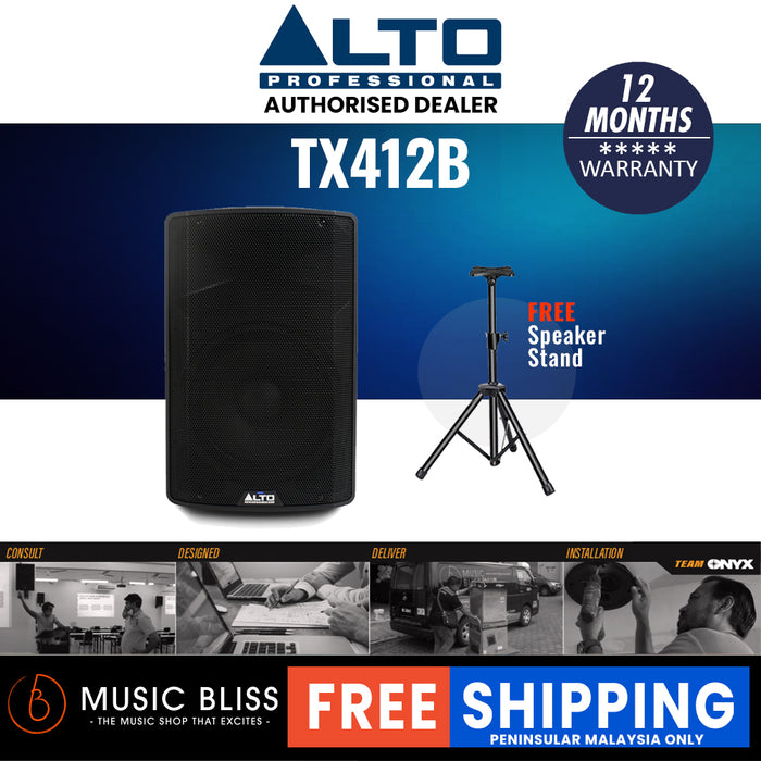 Alto Professional TX412B speaker with free stand and 12 month  warranty.