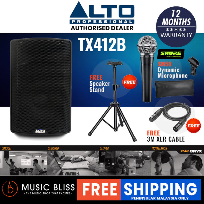Alto Professional TX412B 600-watt 12" Battery Powered Speaker
