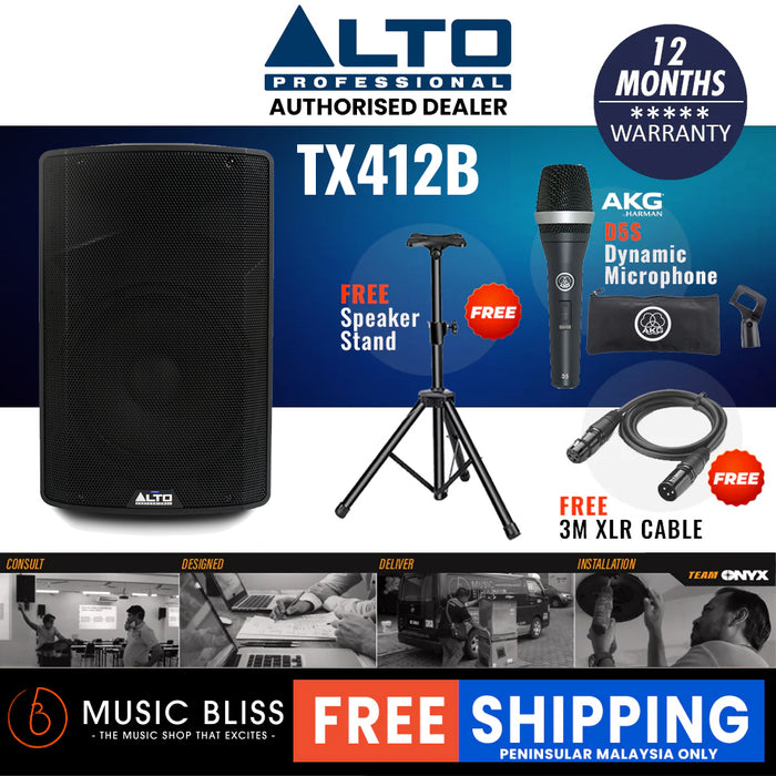 Alto Professional TX412B 600-watt 12" Battery Powered Speaker