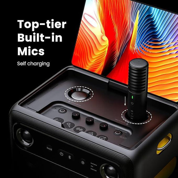 Ikarao Break X2 Premium Portable Wireless Audio Machine with 106dB Sound Pressure, Dual 4-inch Woofers, and 10.1” HD Screen - USB C