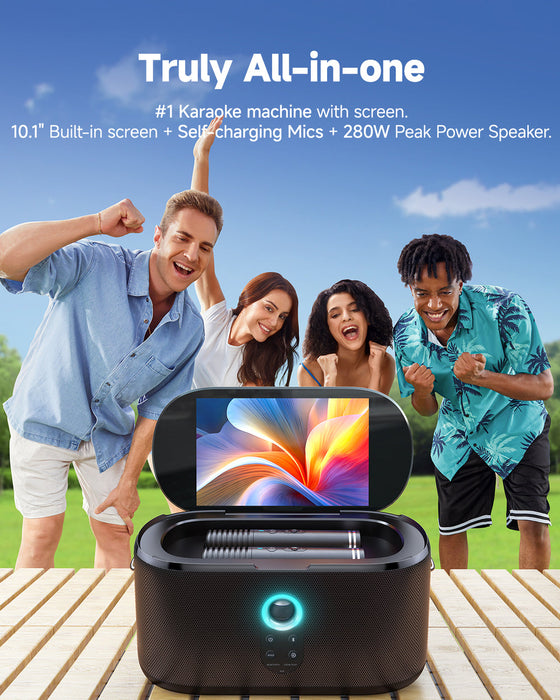 Ikarao Shell S1 Premium Portable Karaoke Machine with 104dB Sound Pressure,and 10.1” HD Screen