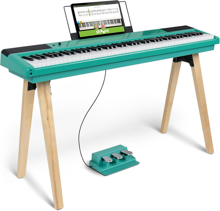 Alesis Recital Home 88-Key Digital Piano with Wooden Stand - Turquoise