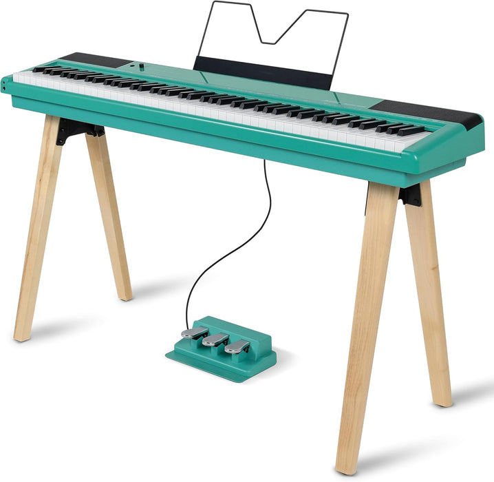 Alesis Recital Home 88-Key Digital Piano with Wooden Stand - Turquoise