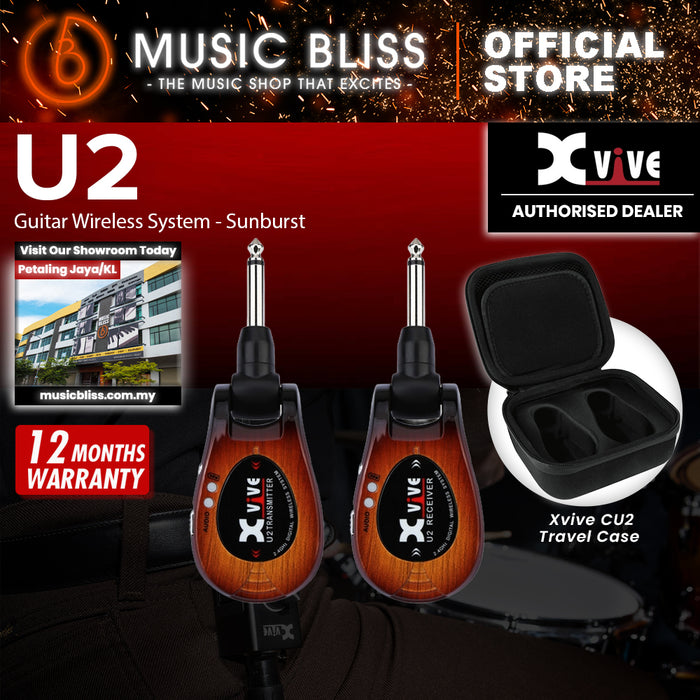 Xvive U2 2.4Ghz Digital Wireless Guitar System - 3 Tone Sunburst