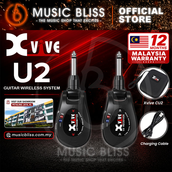 Xvive U2 2.4Ghz Digital Wireless Guitar System - Black