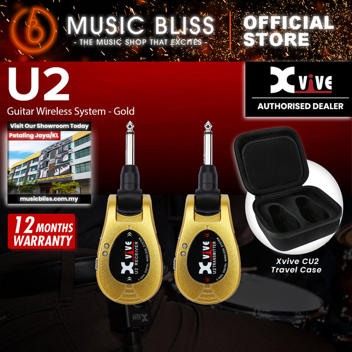 Xvive U2 2.4Ghz Digital Wireless Guitar System - Gold