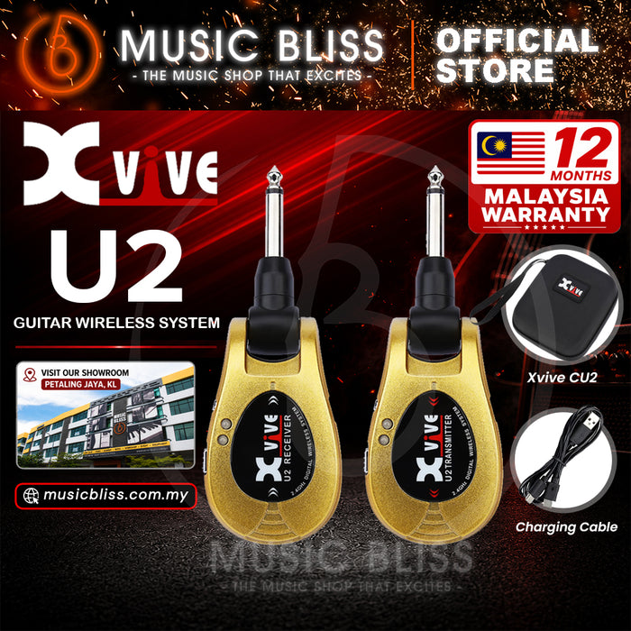 Xvive U2 2.4Ghz Digital Wireless Guitar System - Gold